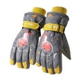 thumbnail image 1 of Likimi Toddler Kids Boys Girls Gloves Print Cute Thermal Waterproof Gloves Fall Winter Ski Gloves Size 7-14 Years Dark Gray, 1 of 5