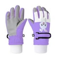 thumbnail image 1 of Likimi Toddler Kids Boys Girls Gloves Print Thick Thermal Relaxed Gloves Fall Winter Ski Gloves Size 6-8 Years Purple, 1 of 3