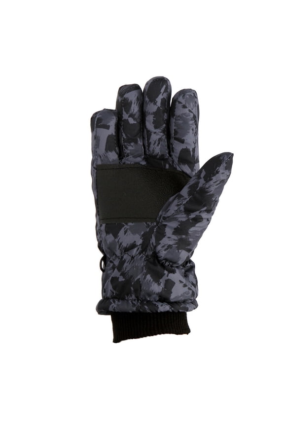 Toddler Kids Boys Girls Gloves Print Thick Waterproof Thermal Gloves Fall Winter Ski Gloves Size 4-7 Years Grey