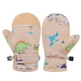 thumbnail image 1 of Likimi Toddler Kids Boys Girls Mittens Cartoon Print Thick Thermal Relaxed Gloves Fall Winter Ski Gloves Size 4-10 Years Beige, 1 of 3