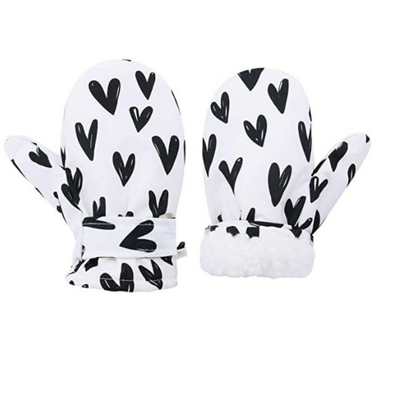 Likimi Toddler Kids Boys Girls Mittens Print Thick Thermal Waterproof Gloves Fall Winter Ski Gloves Size 4-6 Years