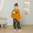 thumbnail image 1 of Likimi Toddler Kids Boys Outfit Set Camo Print Long Sleeve Hooded Sweatshirt With Pants Casual Relaxed Soft Fall Winter Clothing Set Size 5-6 Years Orange, 1 of 3