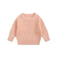 thumbnail image 1 of Likimi Toddler Kids Boys Sweater Long Sleeve Solid Color Crewneck Pullover Tops Casual Comfortable Loose Fall Winter Clothes Size 4-5 Years Watermelon Red, 1 of 1