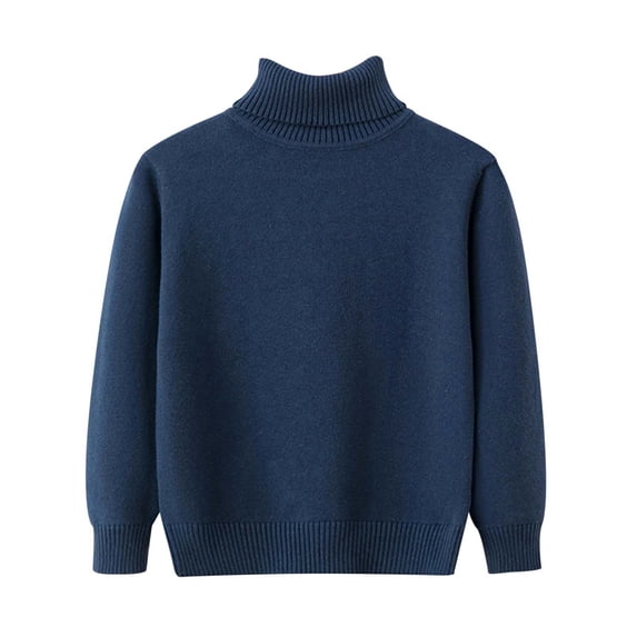 Likimi Toddler Kids Boys Sweater Long Sleeve Solid Color Crewneck Pullover Tops Fashion Comfortable Loose Fall Winter Clothes Size 9-10 Years Blue