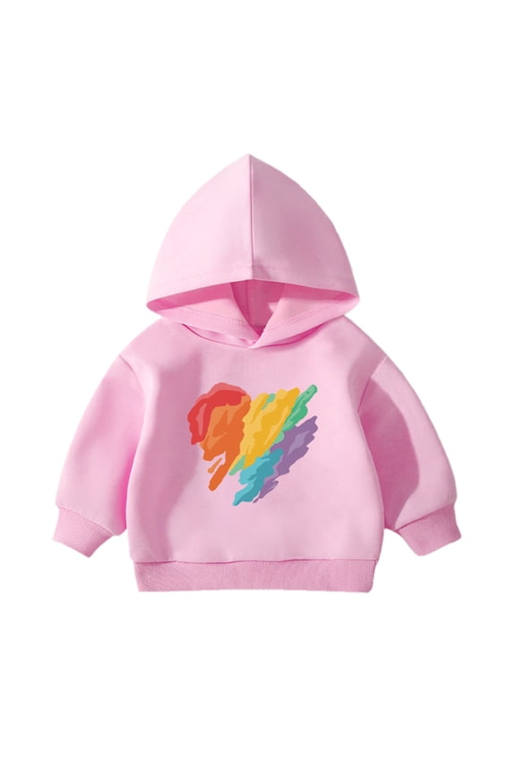 Toddler Kids Boys Sweatshirt Long Sleeve Cartoon Print Hooded Breathable Casual Loose Spring Fall Tops Size 12-18 Months Pink