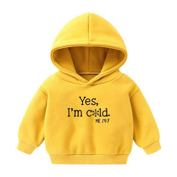 Likimi Toddler Kids Boys Sweatshirt Long Sleeve Letter Print Hooded Breathable Casual Loose Spring Fall Tops Size 5-6 Years Yellow