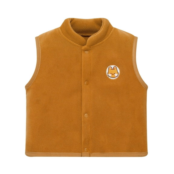 Likimi Toddler Kids Boys Vest Sleeveless Solid Color Crewneck Tops Comfortable Thermal Soft Fall Winter Outerwear Size 12-18 Months Brown