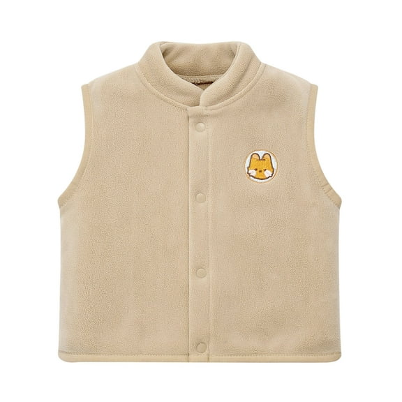 Likimi Toddler Kids Boys Vest Sleeveless Solid Color Crewneck Tops Comfortable Thermal Soft Fall Winter Outerwear Size 18-24 Months Khaki