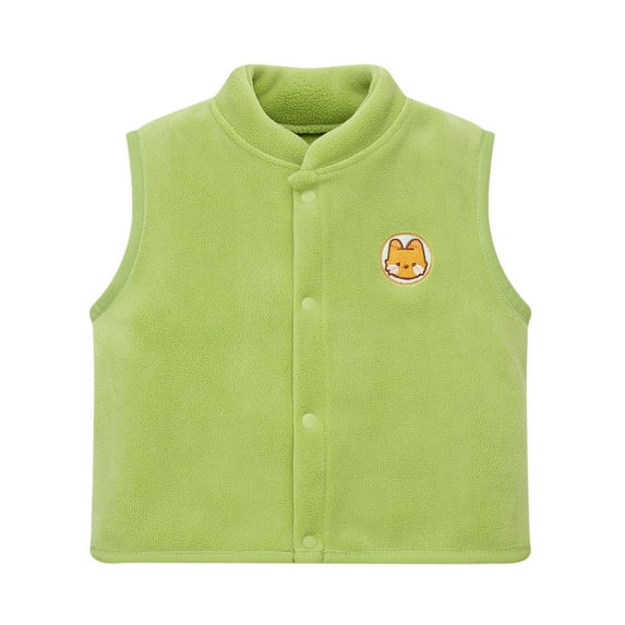 Likimi Toddler Kids Boys Vest Sleeveless Solid Color Crewneck Tops Comfortable Thermal Soft Fall Winter Outerwear Size 2-3 Years Green
