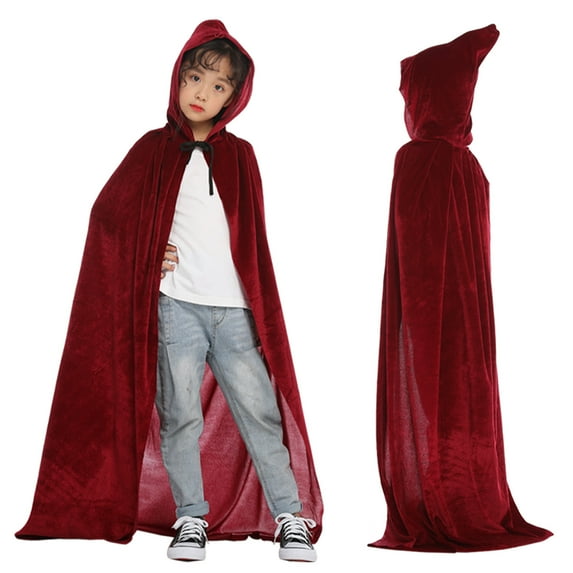 Likimi Toddler Kids Girls Coat Long Sleeve Solid Color Hooded Halloween Tops Casual Comfortable Soft Fall Winter Outerwear Size 11-14 Years Watermelon Red
