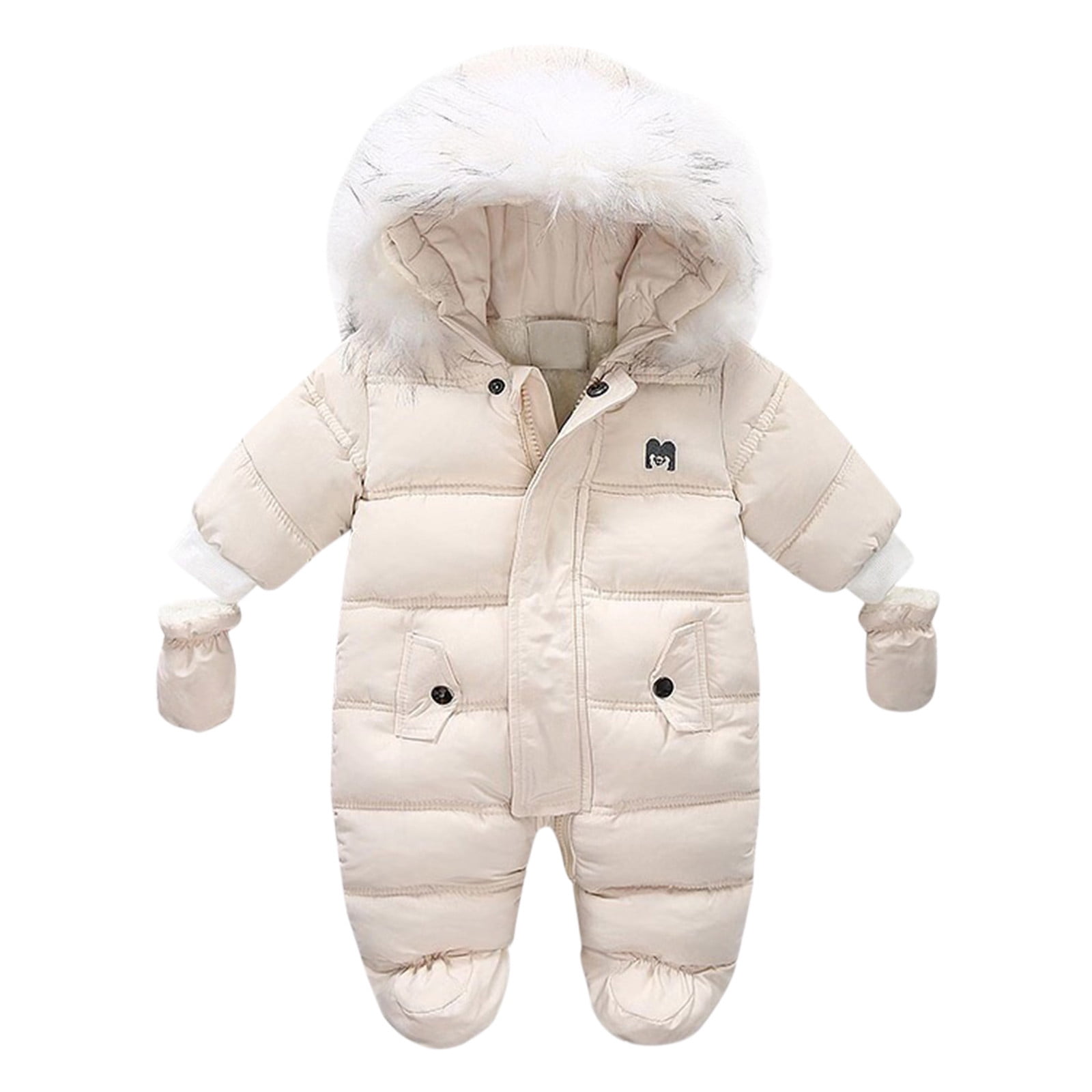 Likimi Toddler Kids Girls Coat Long Sleeve Solid Color Hooded Onesie Thermal Relaxed Soft Fall Winter Outerwear Size 6-9 Months Beige