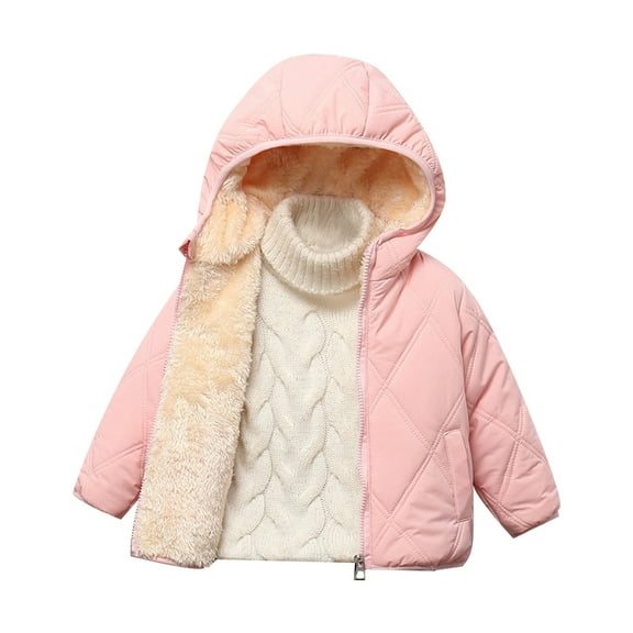 Likimi Toddler Kids Girls Down Coat Long Sleeve Solid Color Hooded Tops Casual Comfortable Relaxed Fall Winter Outerwear Size 3-4 Years Pink