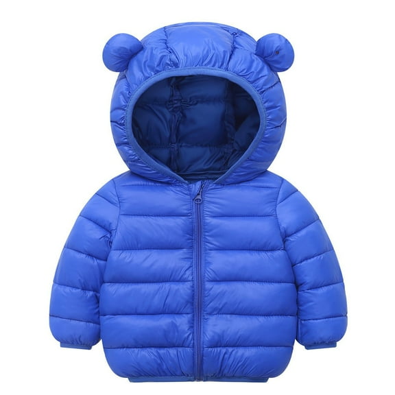 Likimi Toddler Kids Girls Down Coat Long Sleeve Solid Color Hooded Tops Casual Comfortable Relaxed Fall Winter Outerwear Size 5-6 Years Blue