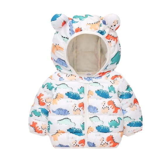 Likimi Toddler Kids Girls Down Coat Thick Long Sleeve Color Block Hooded Tops Fashion Loose Soft Fall Winter Outerwear Size 18-24 Months White