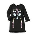thumbnail image 1 of Likimi Toddler Kids Girls Halloween Dress Skeleton Print Long Sleeve Crewneck Dress Fashion Relaxed Soft Spring Fall Clothes Size 2-3 Years Black, 1 of 7