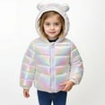 thumbnail image 1 of Likimi Toddler Kids Girls Jacket Long Sleeve Hooded Gradient Color Zipper Coat Comfortable Thermal Soft Fall Winter Outwear Size 18-24 Months White, 1 of 5