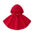 thumbnail image 1 of Likimi Toddler Kids Girls Knit Sweater Solid Color Hooded Pullover Tops Casual Loose Soft Fall Winter Clothes Size 4-5 Years Red, 1 of 6