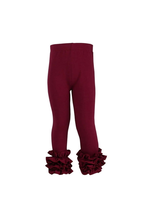 Toddler Kids Girls Leggings Solid Color Tight Trousers Loose Fashion Soft Spring Fall Bottoms Size 4-5 Years Brick Red