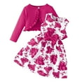 thumbnail image 1 of Likimi Toddler Kids Girls Outfits Set Long Sleeve Solid Color Round Neck Tops Skirt Two Piece Set Spring Fall Casual Fashion Clothing Set Size 2-3 Years Hot Pink, 1 of 4