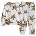 thumbnail image 1 of Likimi Toddler Kids Girls Pajamas Set Long Sleeve Print Tops Sweatpants 2 Piece Sets Fashion Casual Loose Spring Fall Homewear Size 2-3 Years White, 1 of 3