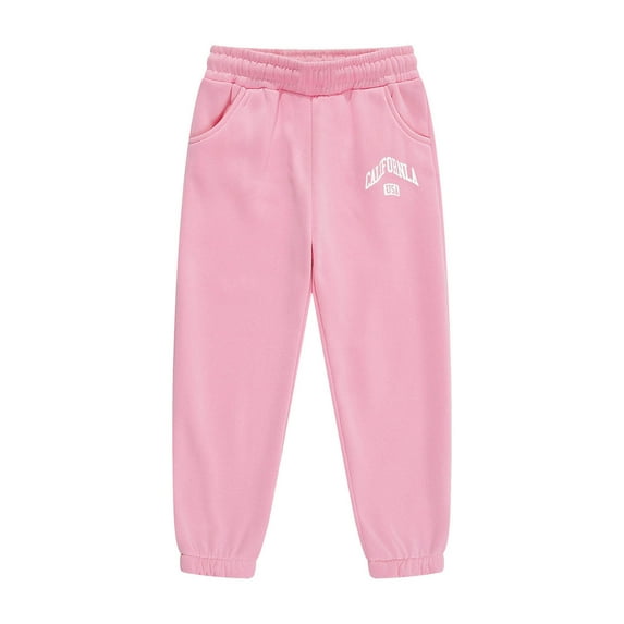 Likimi Toddler Kids Girls Pants Print Joggers Trousers Comfortable Loose Soft Spring Fall Bottoms Size 6-7 Years Pink