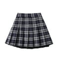 thumbnail image 1 of Likimi Toddler Kids Girls Skirt Plaid Print Elastic Waist A Line Pleated Skirt Fashion Casual Soft Spring Fall Tutu Skirt Size 3-4 Years Navy, 1 of 3