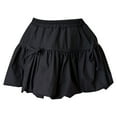 thumbnail image 1 of Likimi Toddler Kids Girls Skirt Solid Color Elastic Waist Stretch Skirt Casual Comfortable Relaxed Spring Fall Clothes Black Size 3-4 Years, 1 of 5
