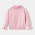 thumbnail image 1 of Likimi Toddler Kids Girls Sweater Long Sleeve Solid Color Crewneck Pullover Base Layer Tops Thermal Comfortable Relaxed Fall Winter Clothes Size 6-7 Years Pink, 1 of 4
