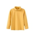 thumbnail image 1 of Likimi Toddler Kids Girls Sweatshirt Solid Color Long Sleeve Turtleneck Tops Breathable Loose Relaxed Spring Fall Shirt Size 13-14 Years Yellow, 1 of 5