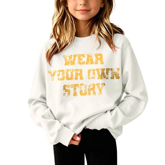 Likimi Toddler Kids Girls Sweatshirts Letter Print Crew Neck Sweatshirt For Girls Long Sleeve Loose Fit Comfortable Pullover Size 3-4 Years