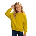 thumbnail image 1 of Likimi Toddler Kids Girls Sweatshirts Solid Color Crew Neck Sweatshirt For Girls Long Sleeve Spring Autumn Soft Pullover Size 6-7 Years, 1 of 4