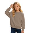 thumbnail image 1 of Likimi Toddler Kids Girls Sweatshirts Solid Color Crew Neck Sweatshirt For Girls Long Sleeve Spring Autumn Soft Pullover Size 6-7 Years, 1 of 4