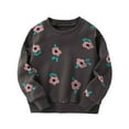thumbnail image 1 of Likimi Toddler Kids Girls Tops Crew Neck Long Sleeve Print T Shirt Casual Comfortable Soft Spring Fall Tops Size 5-6 Years Coffee, 1 of 8