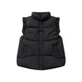 thumbnail image 1 of Likimi Toddler Kids Girls Vest Sleeveless Solid Color Crewneck Tops Thermal Comfortable Soft Fall Winter Outerwear Size 3-4 Years Black, 1 of 3