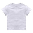 thumbnail image 1 of Likimi Toddlers Kids Boys Girls T Shirt Classic Fit Crew Neck Short Sleeve Solid Color Comfortable Basic Shirts Size 5-6 Years White, 1 of 8