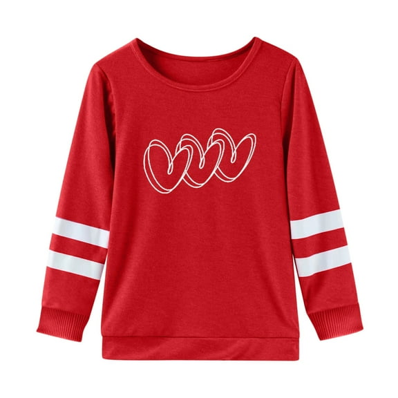 Likimi Valentine'S Day Children T Shirt Long Sleeve Crew Neck Hearts Print Top Spring T Shirt For Girls Boys Size 2-3 Years Black