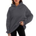 thumbnail image 1 of Likimi Womens Casual Hoodies Soft Warm Solid Color Long Sleeve Pullover Comfortable Autumn Winter Sweatshirt Size Xl Gray, 1 of 5