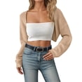 thumbnail image 1 of Likimi Womens Cropped Cardigan Long Sleeve Solid Color Sweater For Women Everyday Wear Casual Soft Knit Tops Size S, 1 of 5