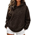 thumbnail image 1 of Likimi Womens Hoodies Long Sleeve Leopard Print Hooded Sweatshirt For Women Autumn Winter Comfort Pullover Size Xl, 1 of 5