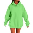 thumbnail image 1 of Likimi Womens Loose Hoodies Solid Color Long Sleeve Sweatshirt With Pocket Comfort Autumn Winter Pullover Size 2Xl Green, 1 of 5