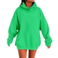 thumbnail image 1 of Likimi Womens Loose Hoodies Solid Color Long Sleeve Sweatshirt With Pocket Comfort Autumn Winter Pullover Size L Green, 1 of 5