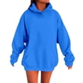 thumbnail image 1 of Likimi Womens Loose Hoodies Solid Color Long Sleeve Sweatshirt With Pocket Comfort Autumn Winter Pullover Size Xs Blue, 1 of 5