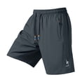 thumbnail image 1 of Likimi Womens Shorts Lightweight Athletic Solid Color Elastic Waist Shorts With Zipper Pockets Grey Size L, 1 of 2