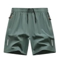 thumbnail image 1 of Likimi Womens Shorts Lightweight Elastic Waist Solid Color Casual Fashion Short With Zipper Pockets Green Size Xl, 1 of 2