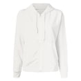 thumbnail image 1 of Likimi Womens Hoodies With Zipper Pocket Long Sleeve Hooded Sweatshirt For Women Solid Color Winter Warm Fashion Comfort Cardigan White Size Xl, 1 of 3