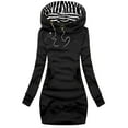 thumbnail image 1 of Likimi Womens hoodies With Pocket Long Sleeve Hooded Sweatshirt High Neck Solid Color Autumn Winter Fashion Casual Pullover Black Size 2Xl, 1 of 1