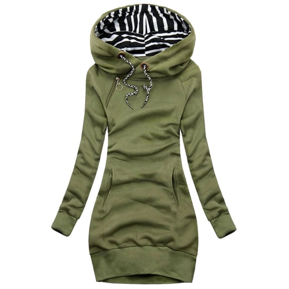 Likimi Womens hoodies With Pocket Long Sleeve Hooded Sweatshirt High Neck Solid Color Autumn Winter Fashion Casual Pullover Green Size L
