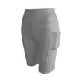 thumbnail image 1 of Likimi Yoga Shorts For Women High Waist Workout Solid Color Stretchable Shorts With Pockets Grey Size 2Xl, 1 of 4