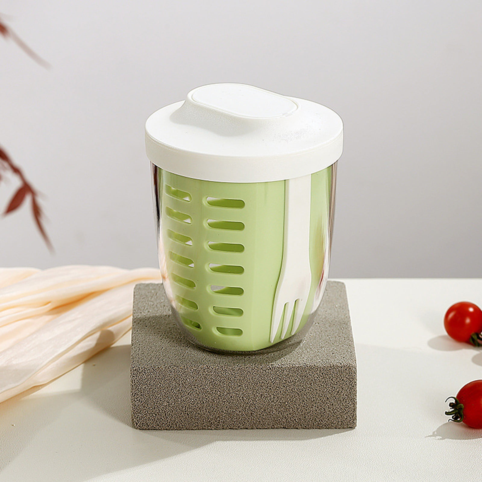 Likthione Portable Picnic Party Fruit Salad Storage Cup With Lids And