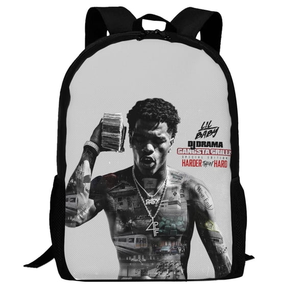 Lil Baby 4pf Backpack,3d Print Laptop Backpack Lightweight Casual Daypack Bookbag Multi-Function Travel Backpack 16.5 In